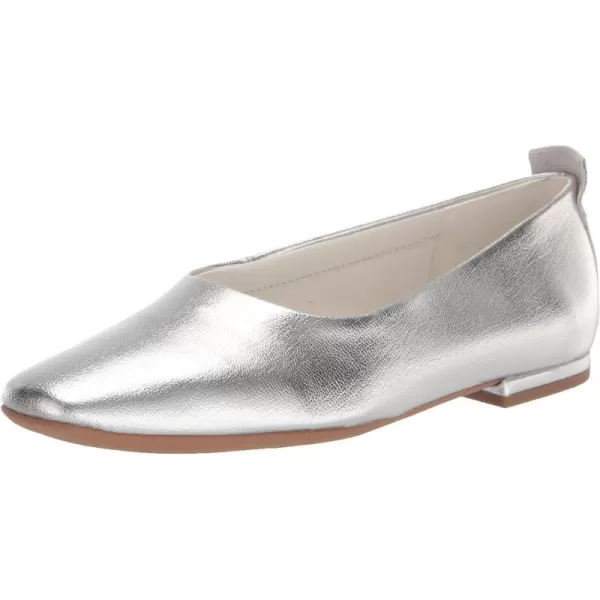 Franco Sarto Womens Vana Slip on Ballet FlatSilver Metallic