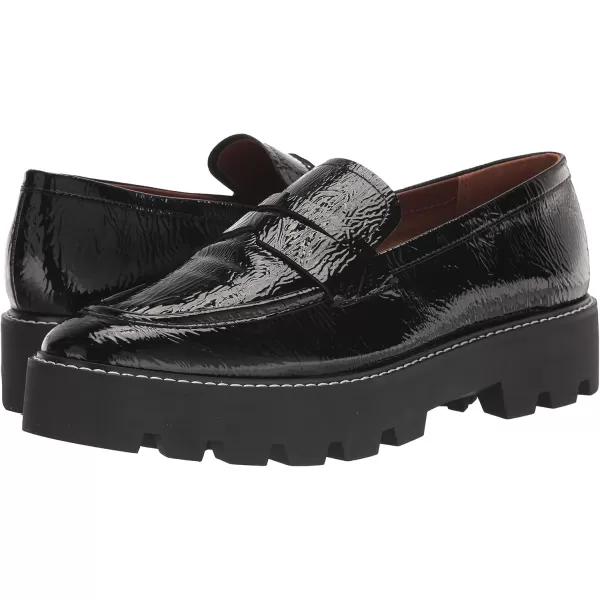 Franco Sarto Womens Balin Lug Sole Penny LoaferBlack Crinkle