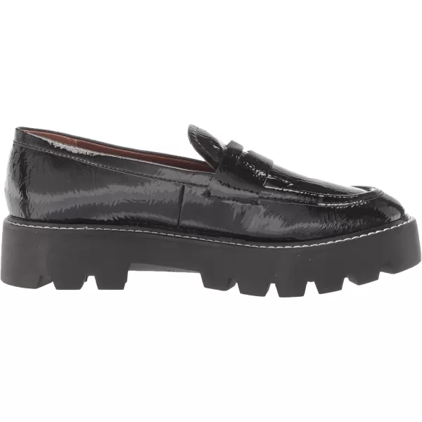 Franco Sarto Womens Balin Lug Sole Penny LoaferBlack Crinkleather