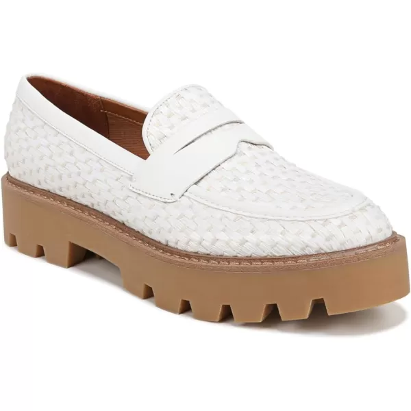 Franco Sarto Womens Balin Lug Sole Penny LoaferWhite Woven Fabric