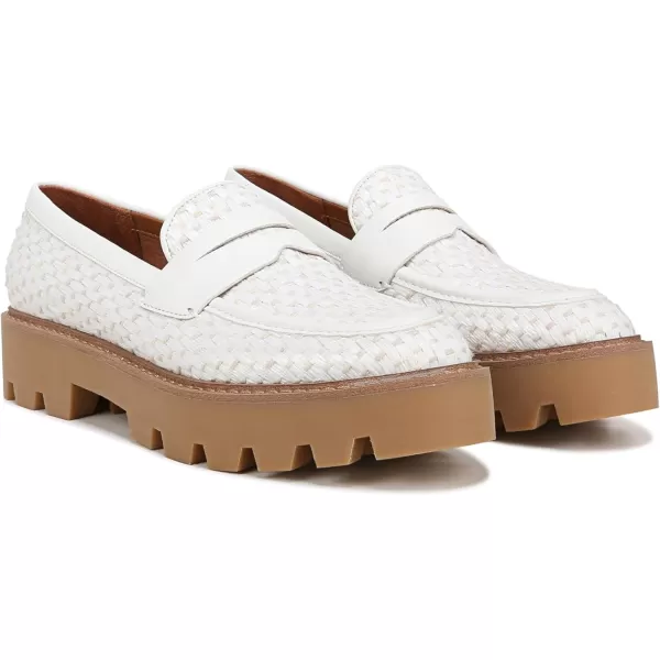 Franco Sarto Womens Balin Lug Sole Penny LoaferWhite Woven Fabric