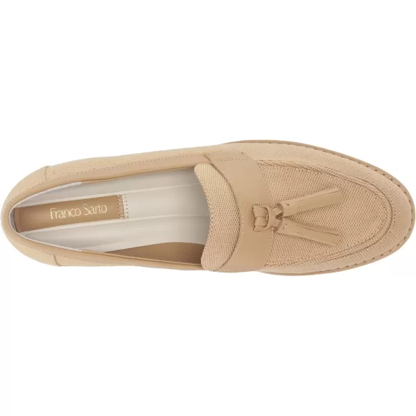 Franco Sarto Womens Carolynn Tassel LoaferBeige Canvas