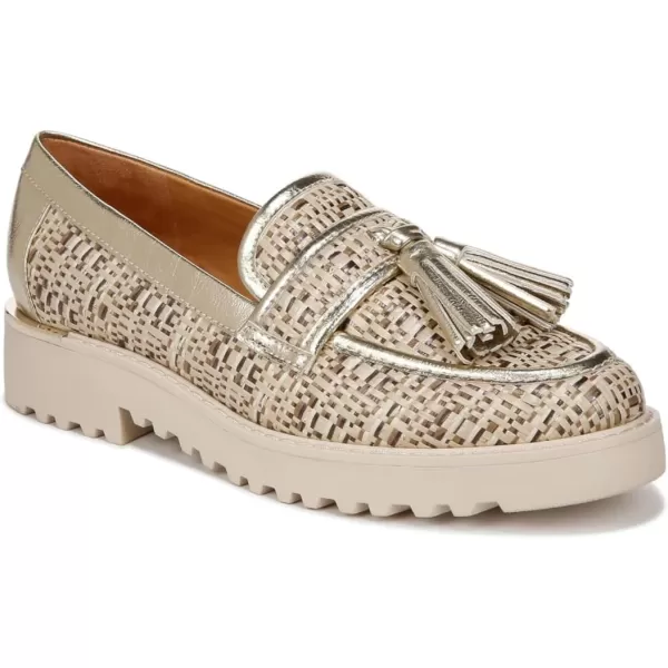 Franco Sarto Womens Carolynn Tassel LoaferGoldBeige Woven Multi