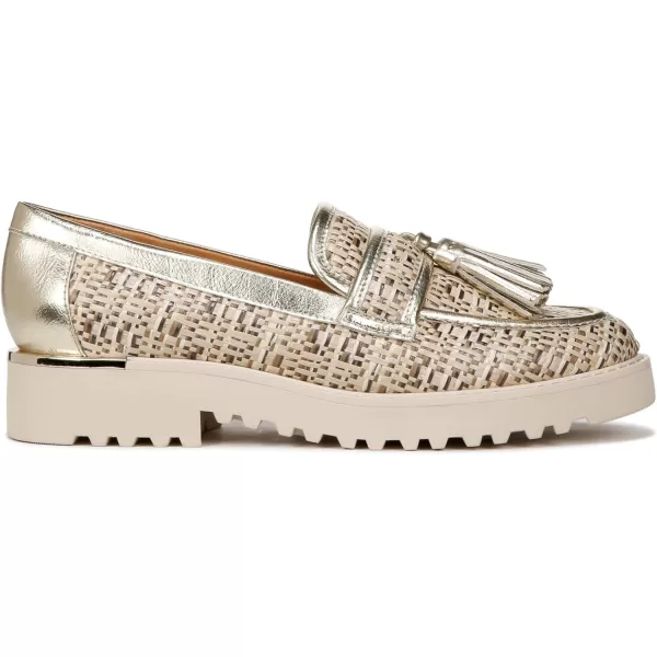 Franco Sarto Womens Carolynn Tassel LoaferGoldBeige Woven Multi