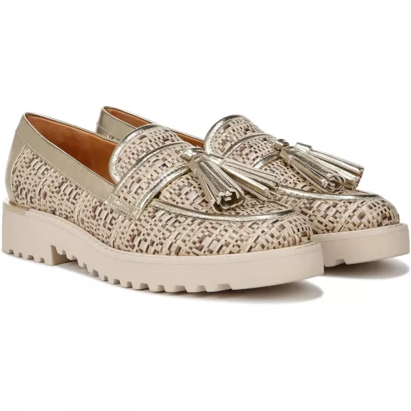 Franco Sarto Womens Carolynn Tassel LoaferGoldBeige Woven Multi