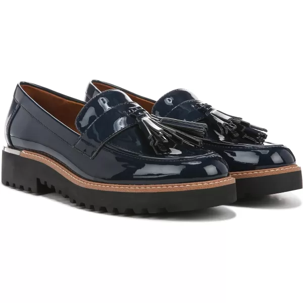 Franco Sarto Womens Carolynn Tassel LoaferInky Navy Blue Patent