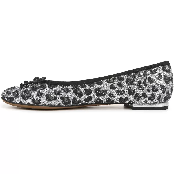 Franco Sarto Womens Classic Ballet FlatLeopard Print Glitter Fabric