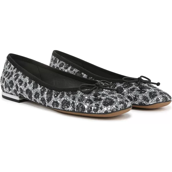 Franco Sarto Womens Classic Ballet FlatLeopard Print Glitter Fabric