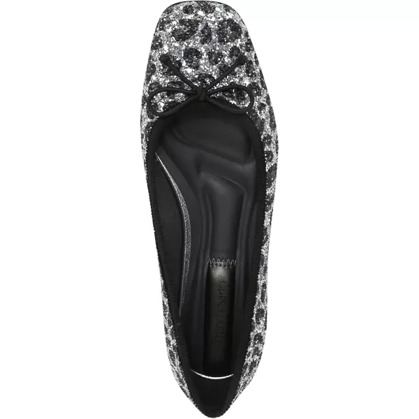 Franco Sarto Womens Classic Ballet FlatLeopard Print Glitter Fabric