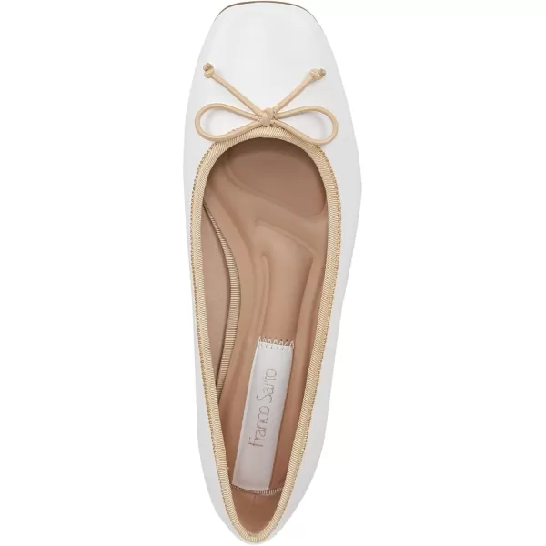 Franco Sarto Womens Classic Ballet FlatWhite Leather