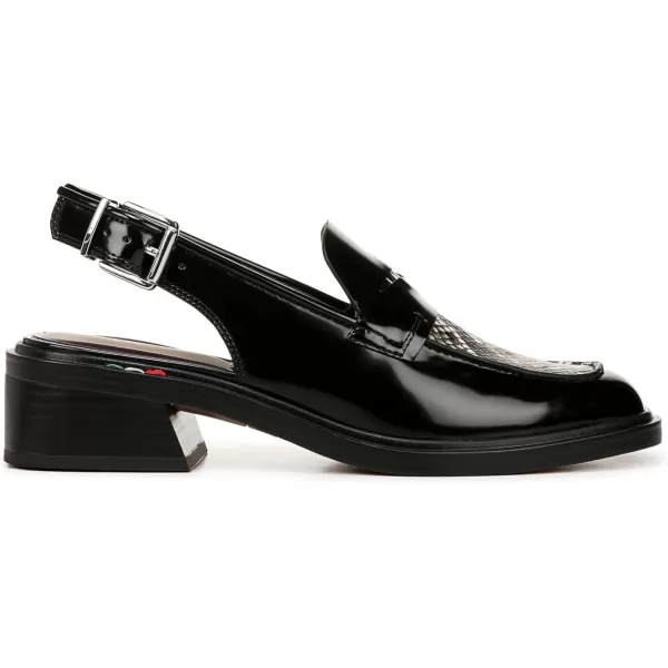 Franco Sarto Womens Giada Slingback Loafer HeelBlackSnake