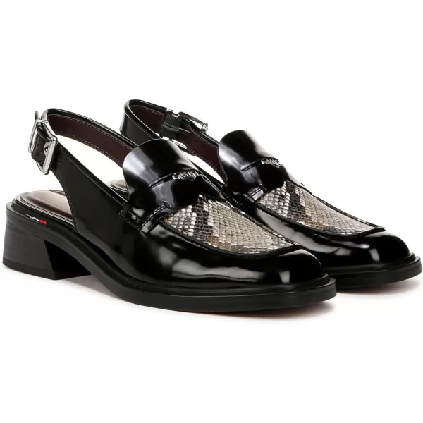 Franco Sarto Womens Giada Slingback Loafer HeelBlackSnake