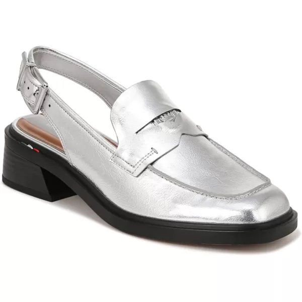 Franco Sarto Womens Giada Slingback Loafer HeelSilver Metallic