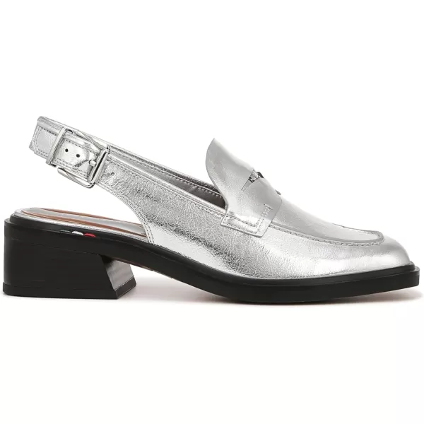 Franco Sarto Womens Giada Slingback Loafer HeelSilver Metallic