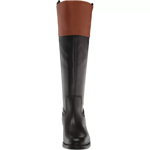 Franco Sarto Womens Meyer Knee High Wide Calf Flat BootBlackCognac Leather