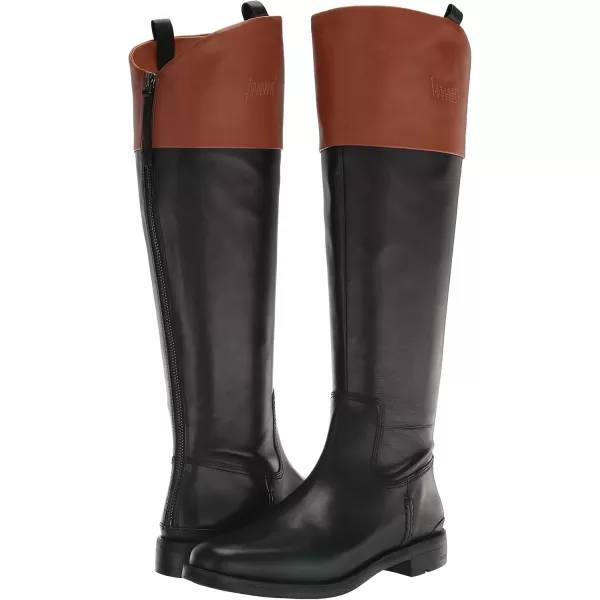 Franco Sarto Womens Meyer Knee High Wide Calf Flat BootBlackCognac Leather