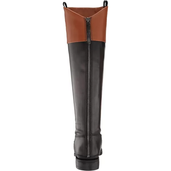 Franco Sarto Womens Meyer Knee High Wide Calf Flat BootBlackCognac Leather