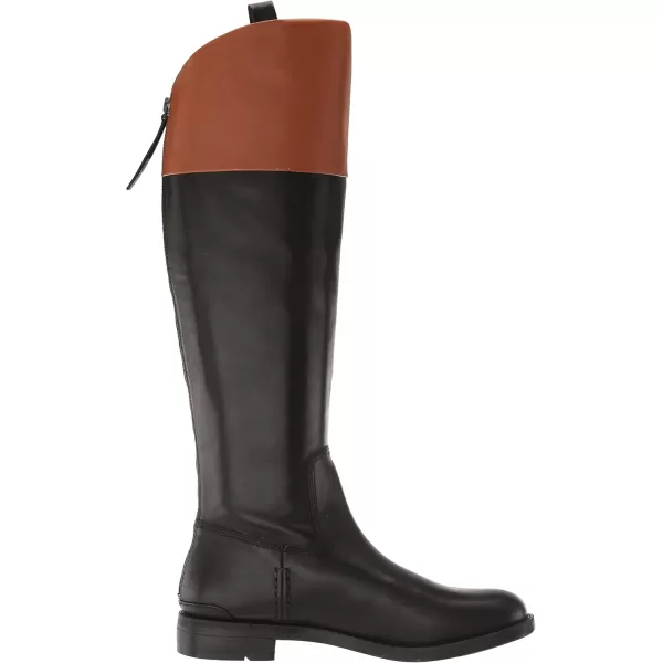 Franco Sarto Womens Meyer Knee High Wide Calf Flat BootBlackCognac Leather