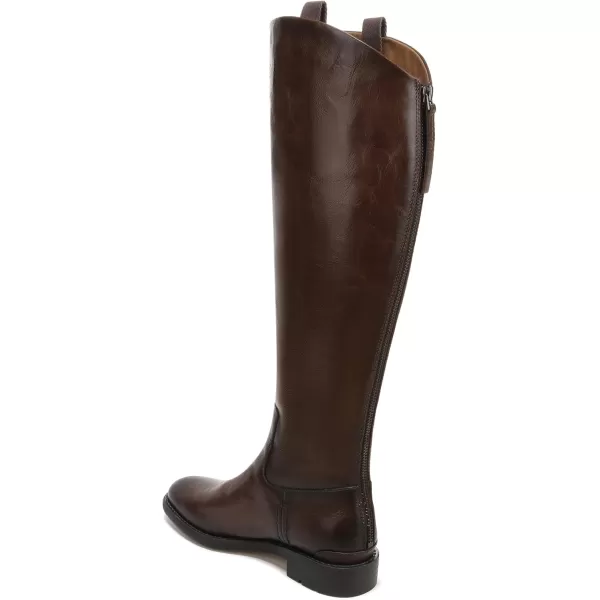 Franco Sarto Womens Meyer Knee High Wide Calf Flat BootDark Brown Leather Wide Calf