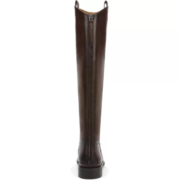 Franco Sarto Womens Meyer Knee High Wide Calf Flat BootDark Brown Leather Wide Calf