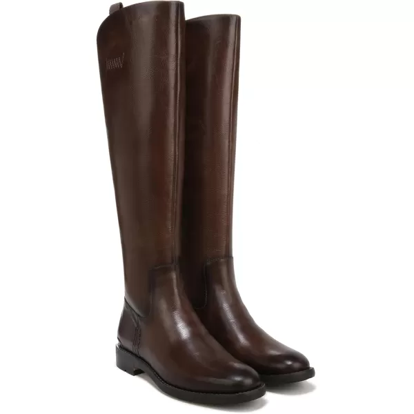 Franco Sarto Womens Meyer Knee High Wide Calf Flat BootDark Brown Leather Wide Calf