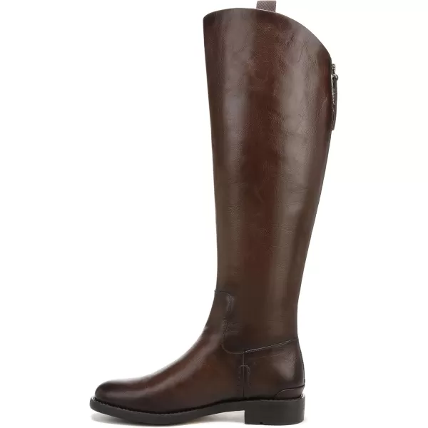 Franco Sarto Womens Meyer Knee High Wide Calf Flat BootDark Brown Leather Wide Calf