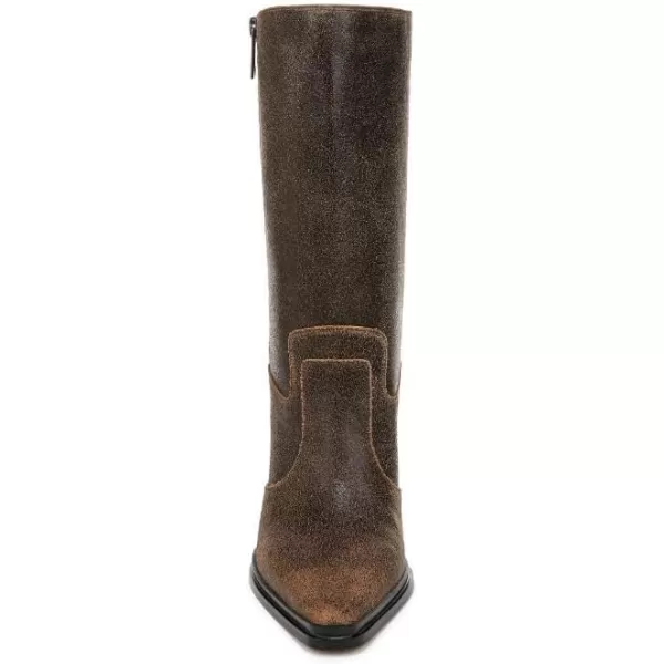 Franco Sarto Womens Western Mid Calf BootBlack Distressed