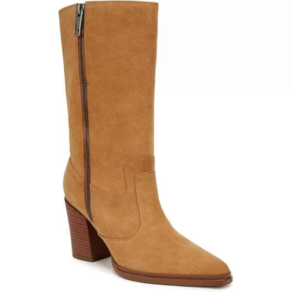 Franco Sarto Womens Western Mid Calf BootWarm Camel Brown Suede