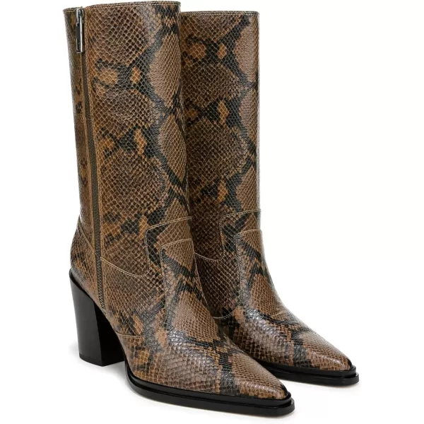 Franco Sarto Womens Western Mid Calf BootWoodland Taupe Snake