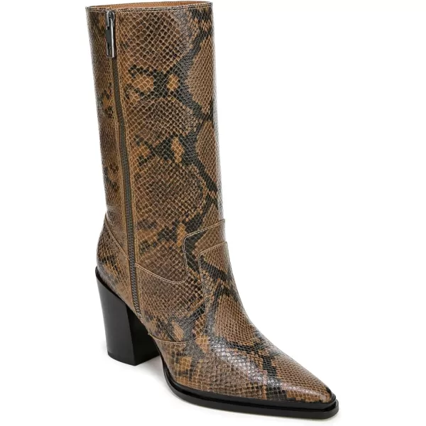 Franco Sarto Womens Western Mid Calf BootWoodland Taupe Snake