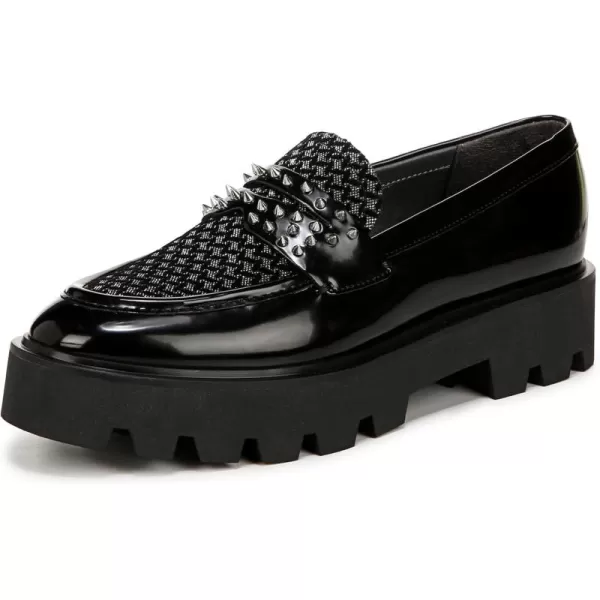 Franco Sarto Womens Balin Lug Sole Penny LoaferBlackSilver Stud