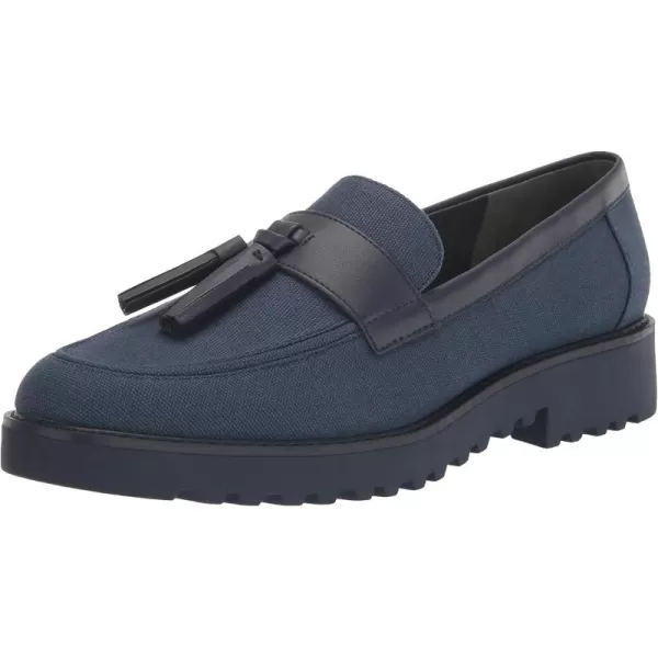 Franco Sarto Womens Carolynn Tassel LoaferNavy Blue Canvas