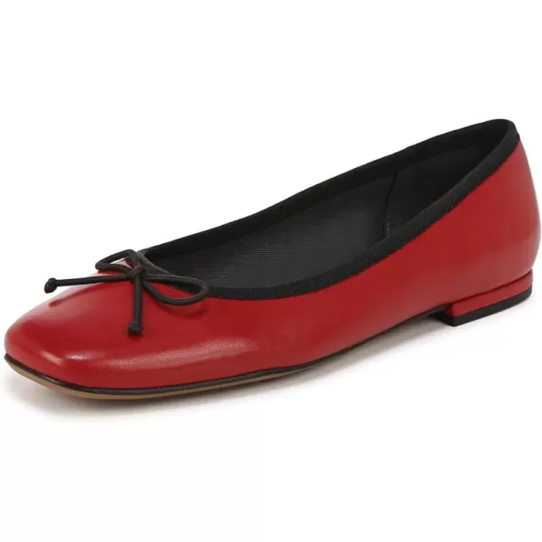 Franco Sarto Womens Classic Ballet FlatCrimson Red Leather