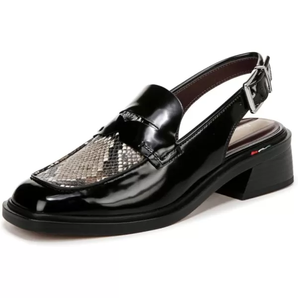 Franco Sarto Womens Giada Slingback Loafer HeelBlackSnake