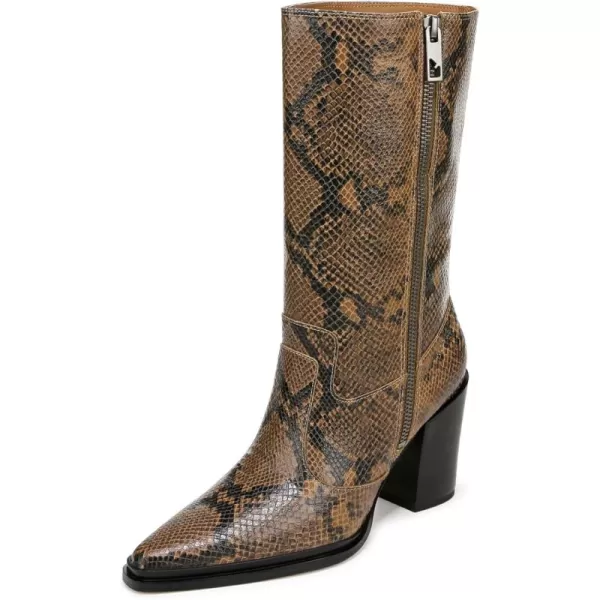 Franco Sarto Womens Western Mid Calf BootWoodland Taupe Snake