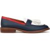 imageFranco Sarto womens Carolynn Low Slip on Tassel LoafersNavyWhiteRed Color Block