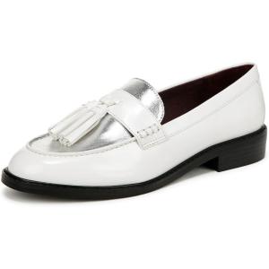 imageFranco Sarto womens Carolynn Low Slip on Tassel LoafersWhite Silver