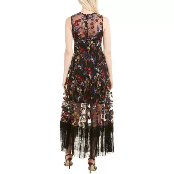 Dress the Population Womens Gina Sleeveless Lace Illusion Fit amp Flare Maxi DressBlack Hummingbird