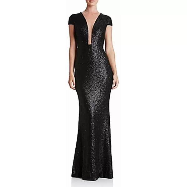 Dress the Population Womens Michele Sequin GownMatte Black