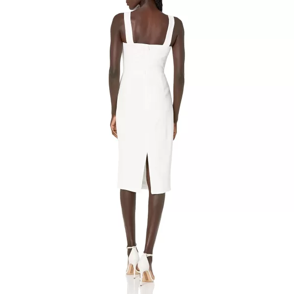 Dress the Population Womens Nicole Sleeveless Bodycon Stretch Midi Sheath DressOffwhite