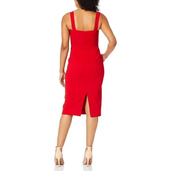 Dress the Population Womens Nicole Sleeveless Bodycon Stretch Midi Sheath DressRouge