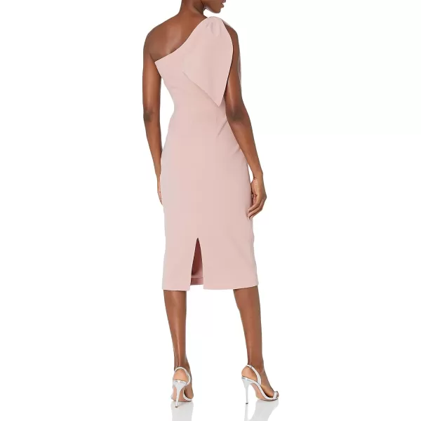 Dress the Population Womens Tiffany One Shoulder Bow Detail Midi Sheath DressBlush