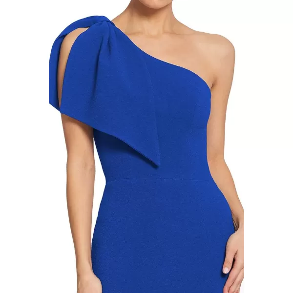 Dress the Population Womens Tiffany One Shoulder Bow Detail Midi Sheath DressElectric Blue