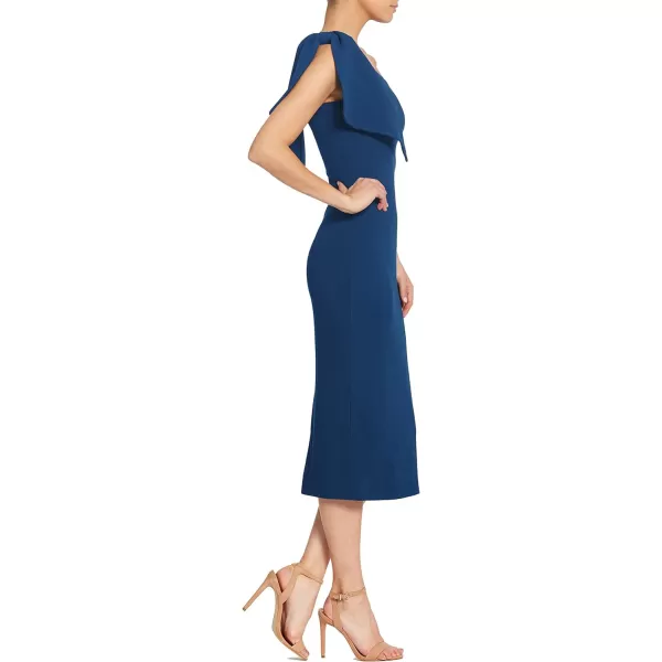Dress the Population Womens Tiffany One Shoulder Bow Detail Midi Sheath DressPacific