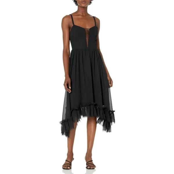 Dress the Population Womens Kayla Sleeveless HighLow CutOut Flowy Midi DressBlack