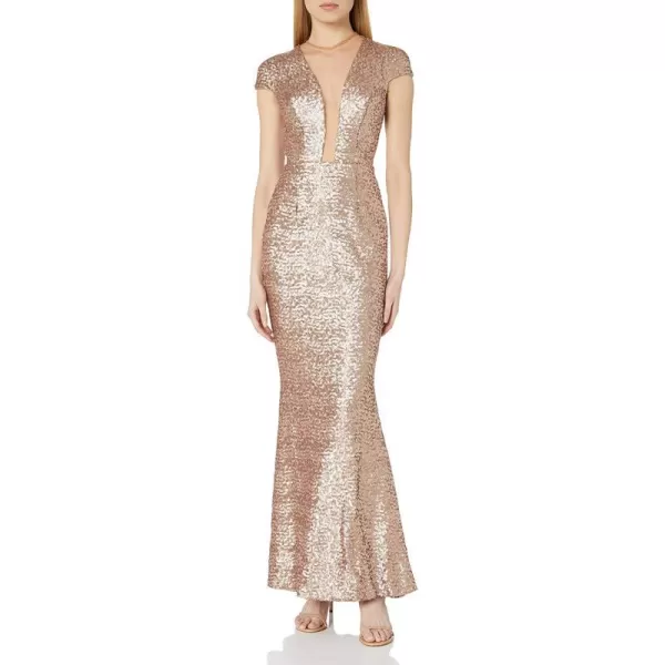 Dress the Population Womens Michele Sequin GownRose Gold