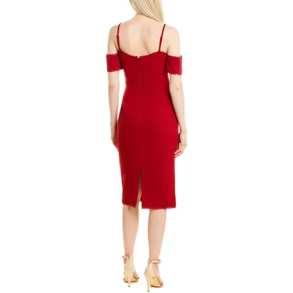 Dress the Population Womens Adrian Cold Shoulder Midi Sheath DressGarnet