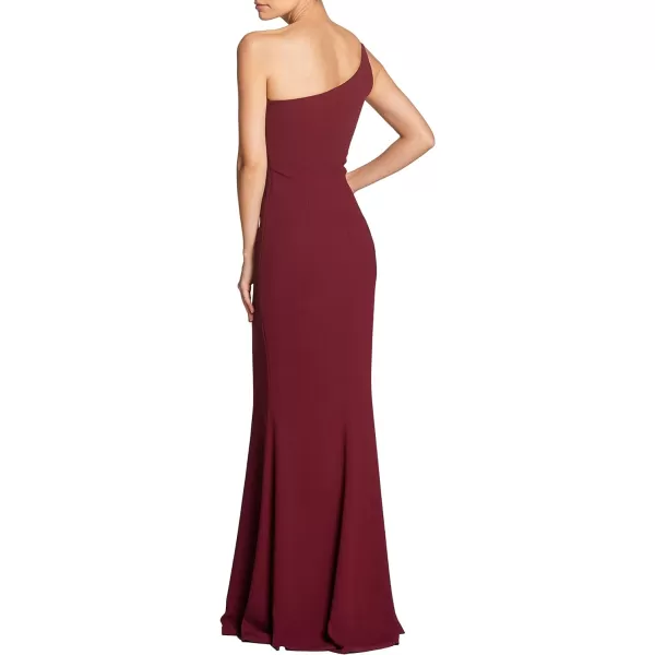 Dress the Population Womens Amy Asymmetrical Neckline Sleeveless High Slit Maxi DressBurgundy