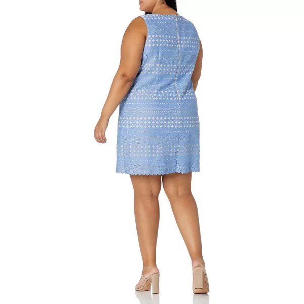 Dress the Population Womens Wendy Sleeveless Plunging Ruffle Hem Midi Sheath DressOffwhite