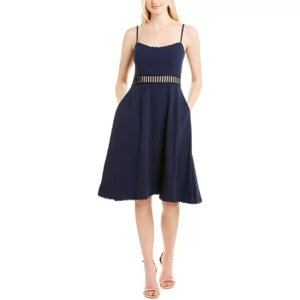 Dress the Population Womens Harlow Sleeveless Fit amp Flare Short Party DressMidnight Blue